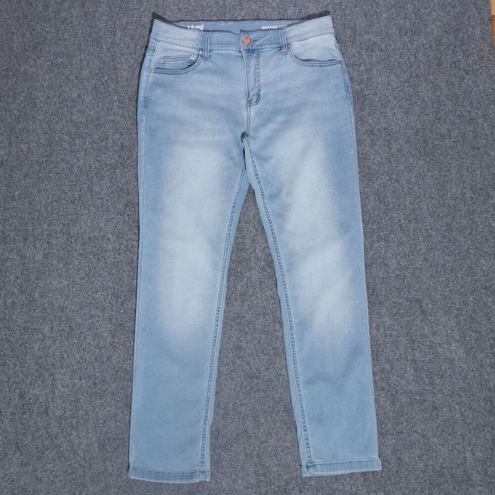 Mugsy Grands Knit EasyKnit Jeans Men's 34x31 Light Wash Blue Stretch Soft Denim